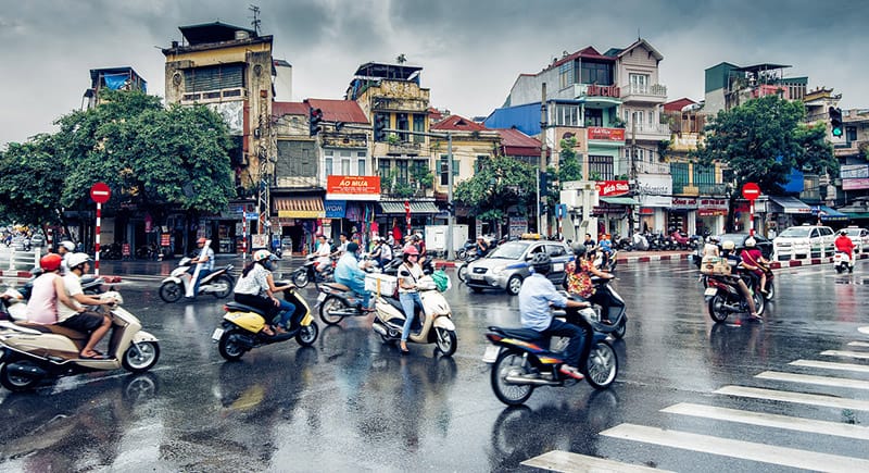 Hanoi street Vietnam visa