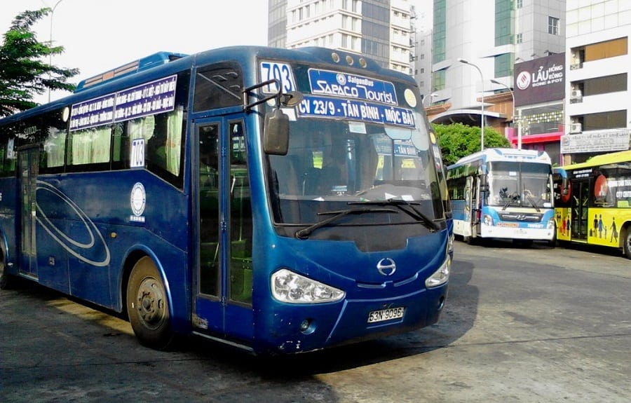 Bus 703 connecting Saigon and Moc Bai