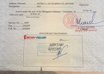 Vietnam exit visa