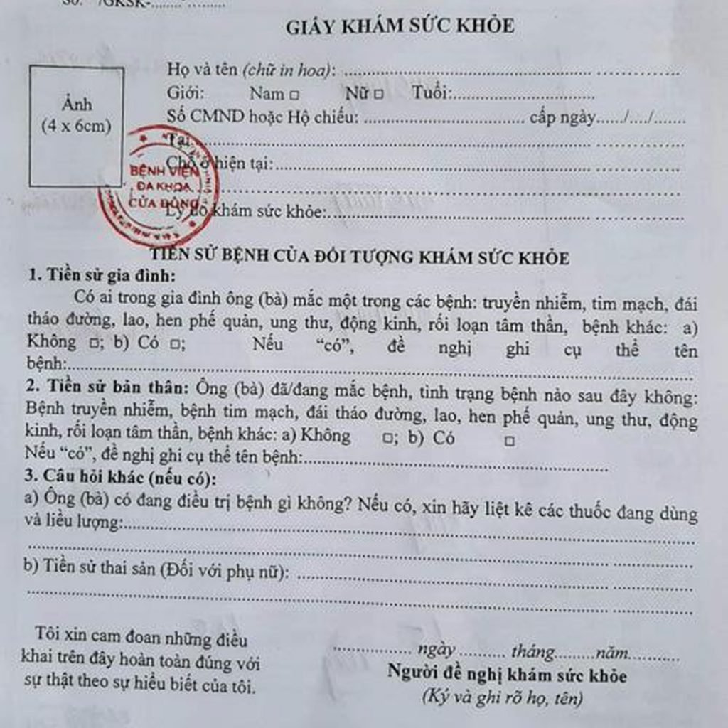 Vietnam Health Certificate Sample - Vietnamlegalsupport.com