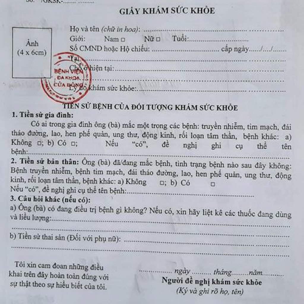 Vietnam Health Certificate Sample - Vietnam-visa.com