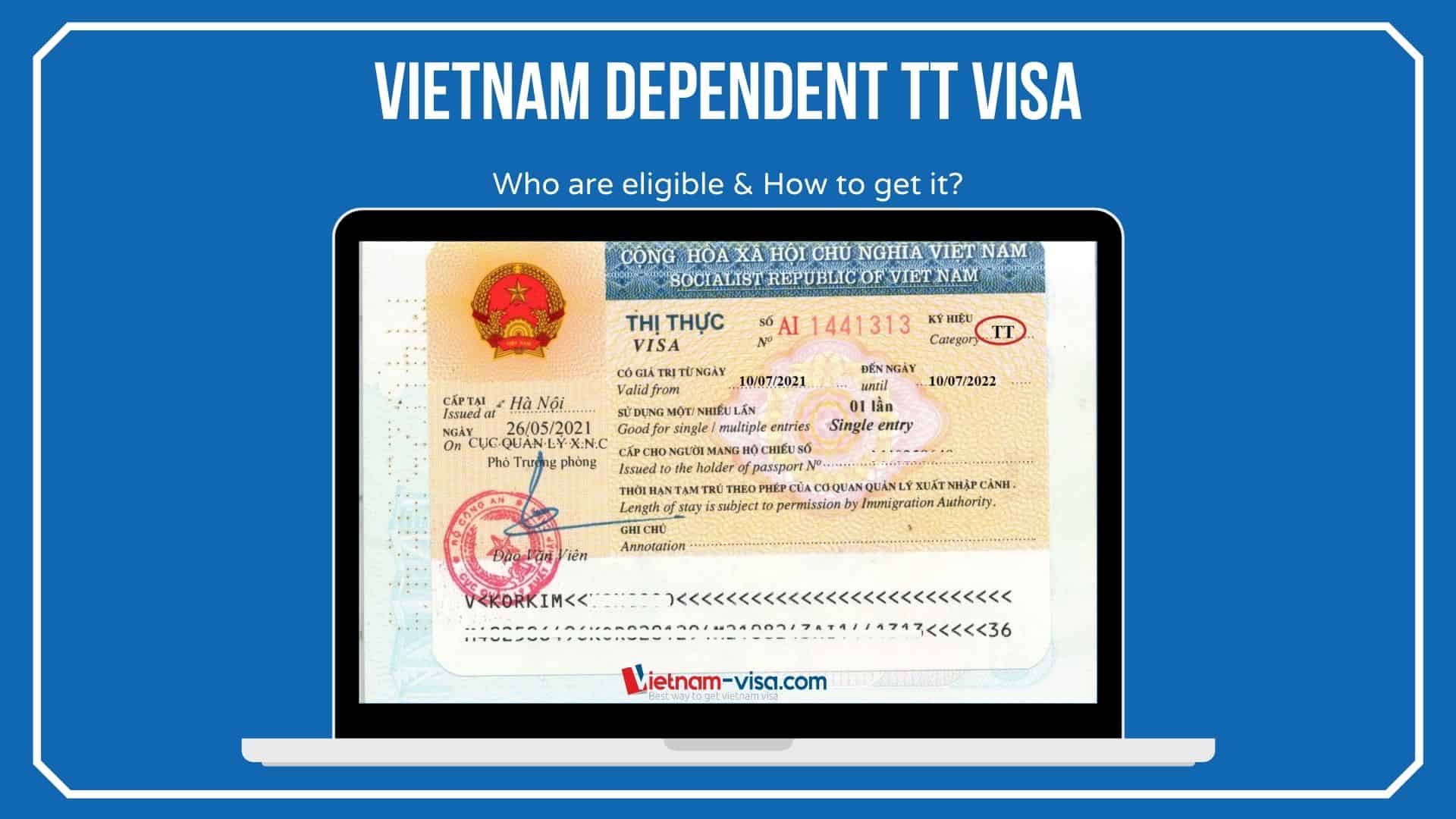 Vietnam Dependent TT Visa for Foreigners – How to get it