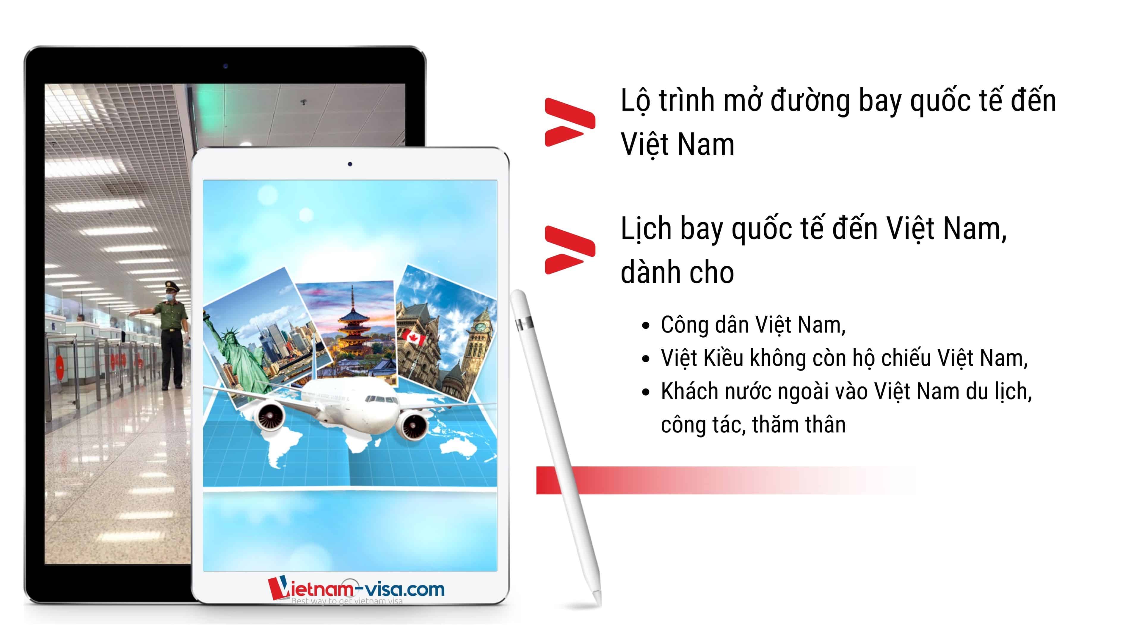 Lộ trình mở đường bay quốc tế đến Việt nam và Lịch bay quốc tế đến Việt Nam mới nhất