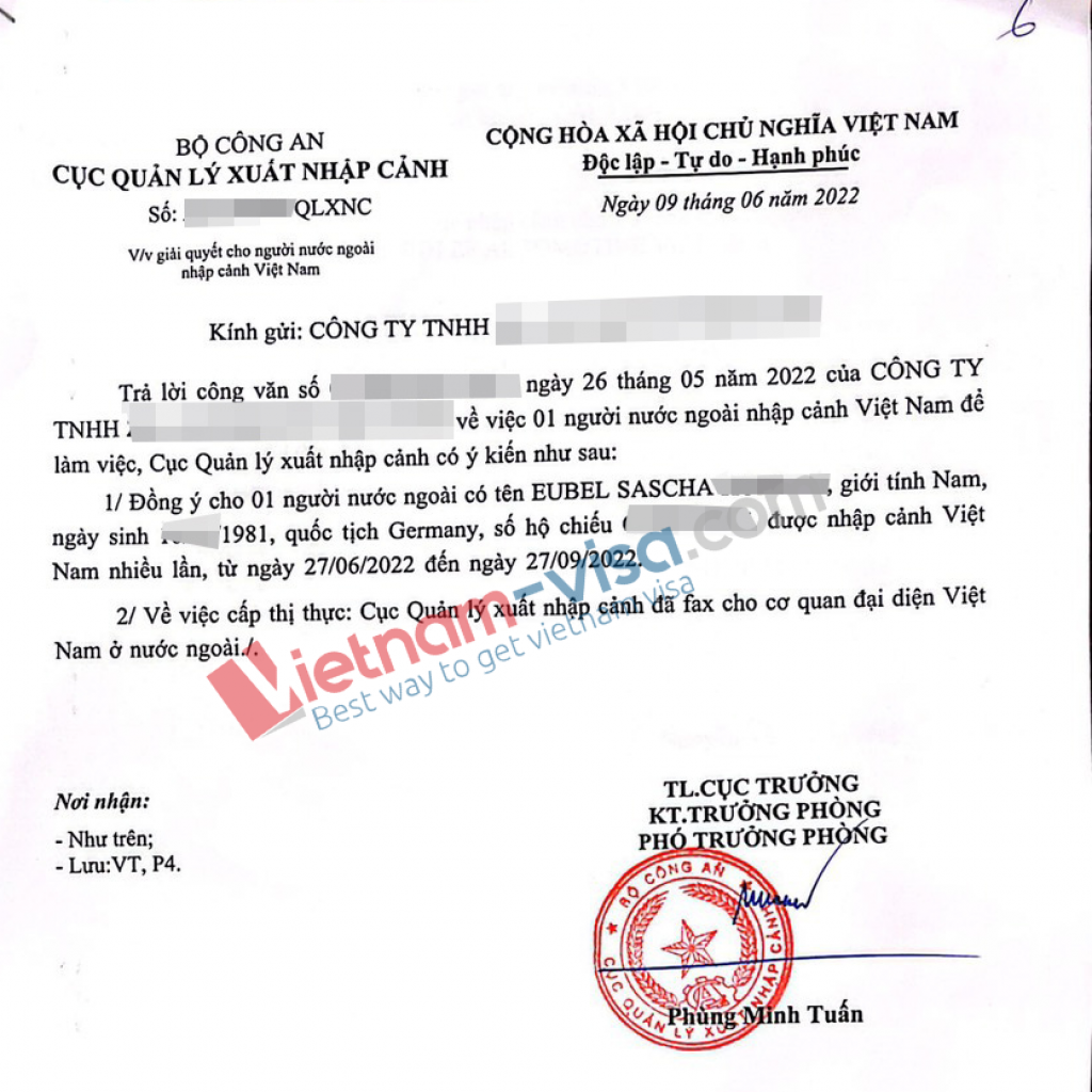 Vietnam business visa sponsorship letter for Vietnam embassy visa