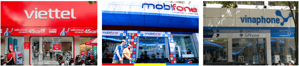 Official stores of 3 biggest mobile operators in Vietnam - Vietnam travel sim - Vietnam-visa