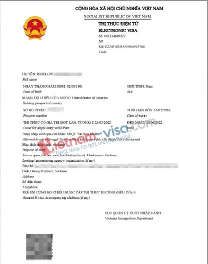 越南电子签证以下载
