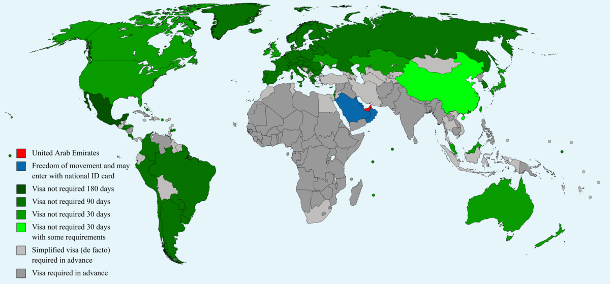 Dubai visa requirement map