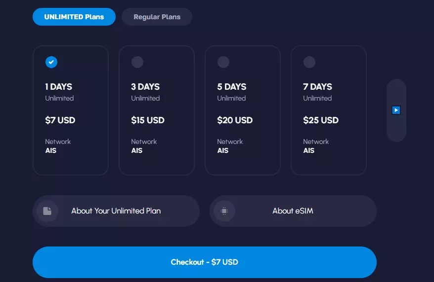 Nomad Thailand eSIM plans