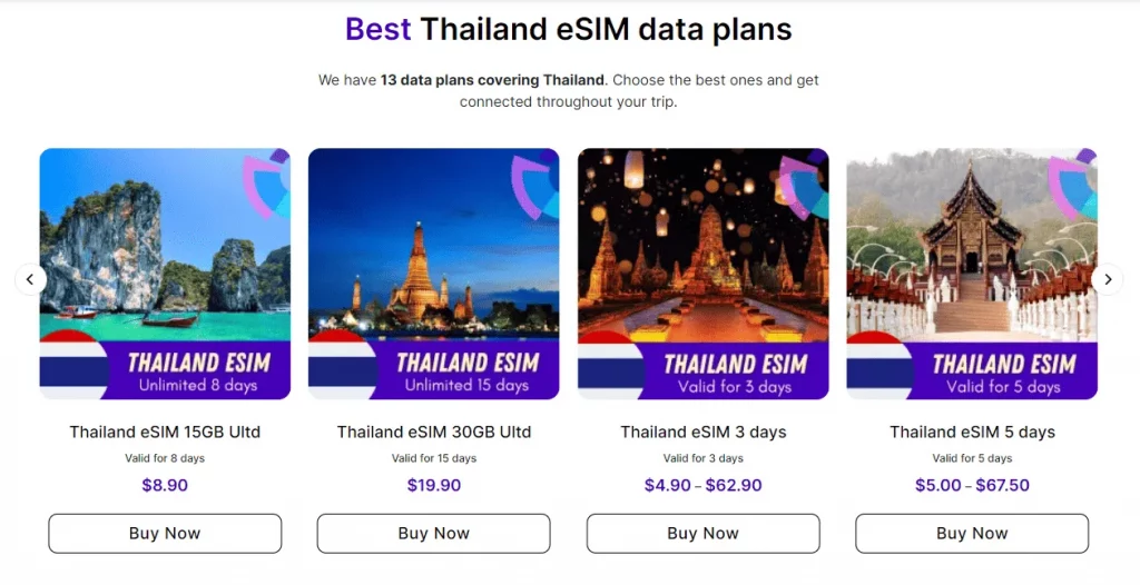 Thailandesim.com eSIM plans