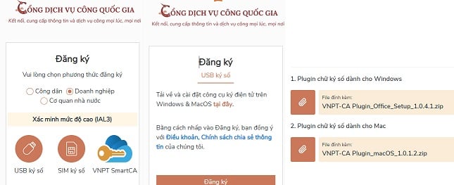 Đăng ký tài khoản định danh điện tử cho doanh nghiệp bước 1