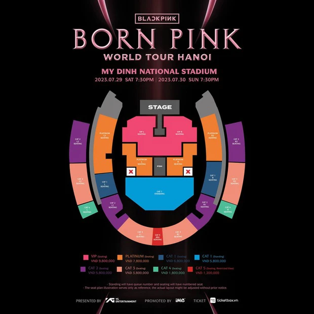 Official BORN PInk World Tour Hanoi Ticket Price
