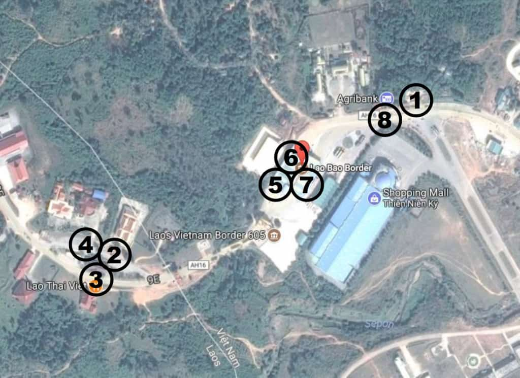 Map for doing Lao Bao visa run