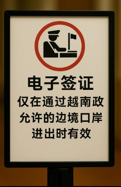 電子簽證僅適用於透過越南政府允許的邊境口岸出入境