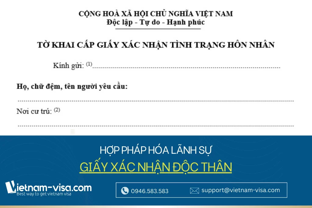 Hợp pháp hóa lãnh sự giấy xác nhận độc thân