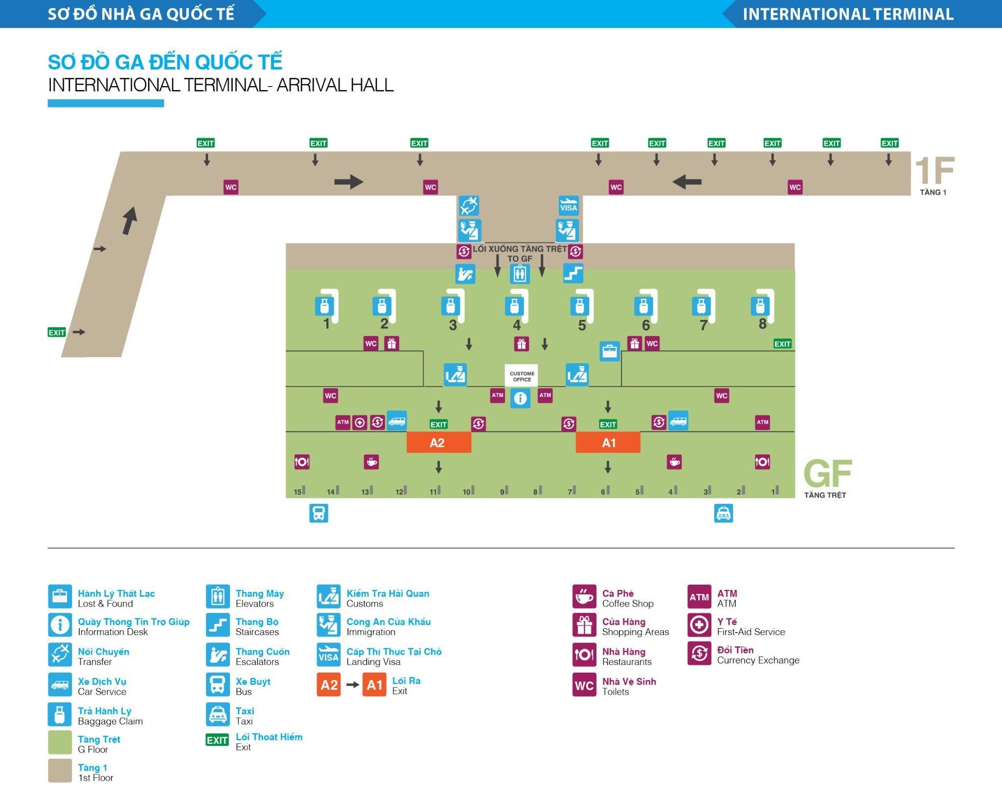 Ho Chi Minh Tan Son Nhat Airport Arrival Map