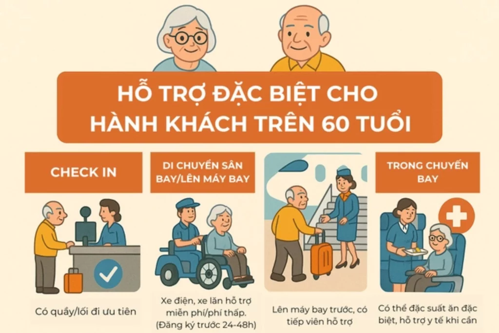 10 Lưu ý quan trọng giúp người già đi máy bay quốc tế an toàn, thoải mái 