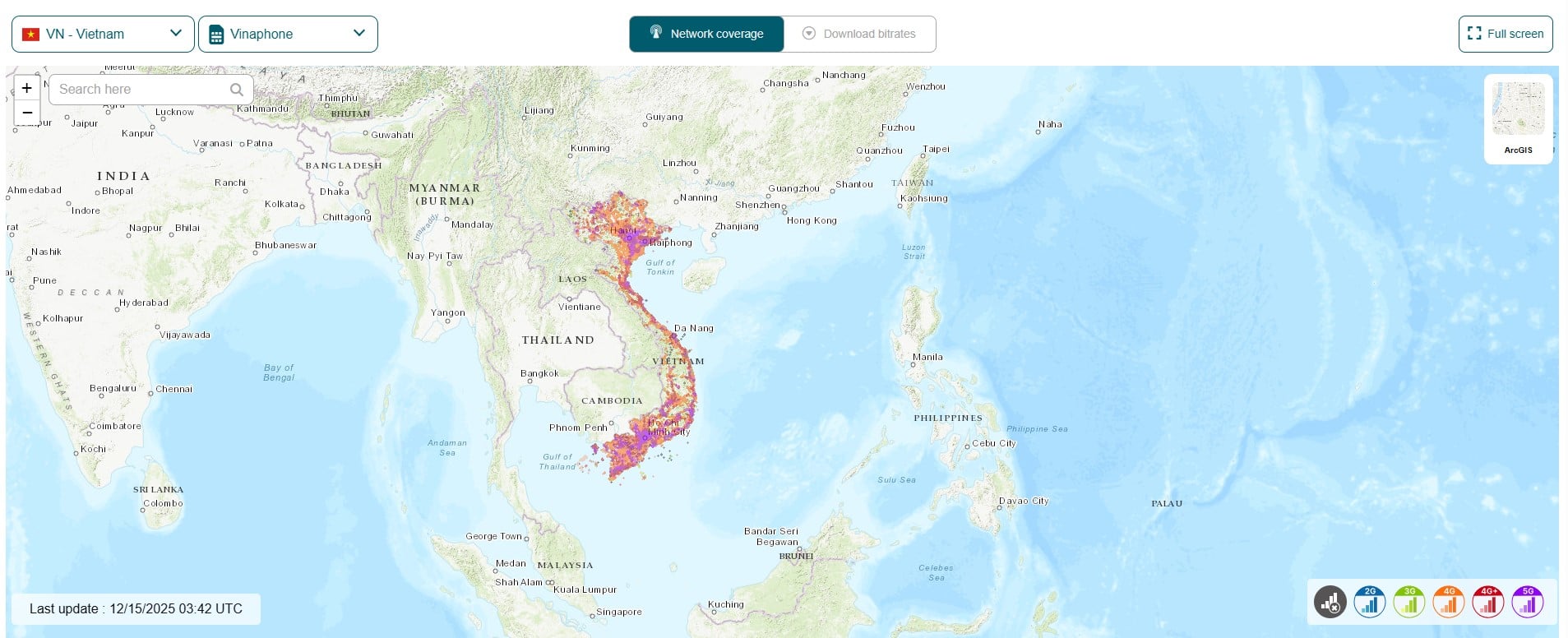 Vinaphone coverage map