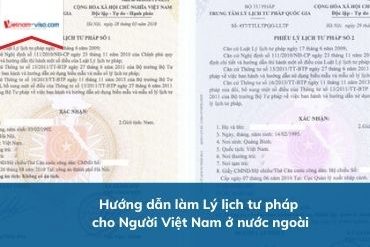 Làm Lý lịch tư pháp cho người Việt Nam ở nước ngoài – Phiếu số 1 & 2