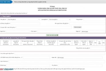 Tờ khai Hợp pháp hóa lãnh sự/Chứng nhận lãnh sự – Download & Cách điền